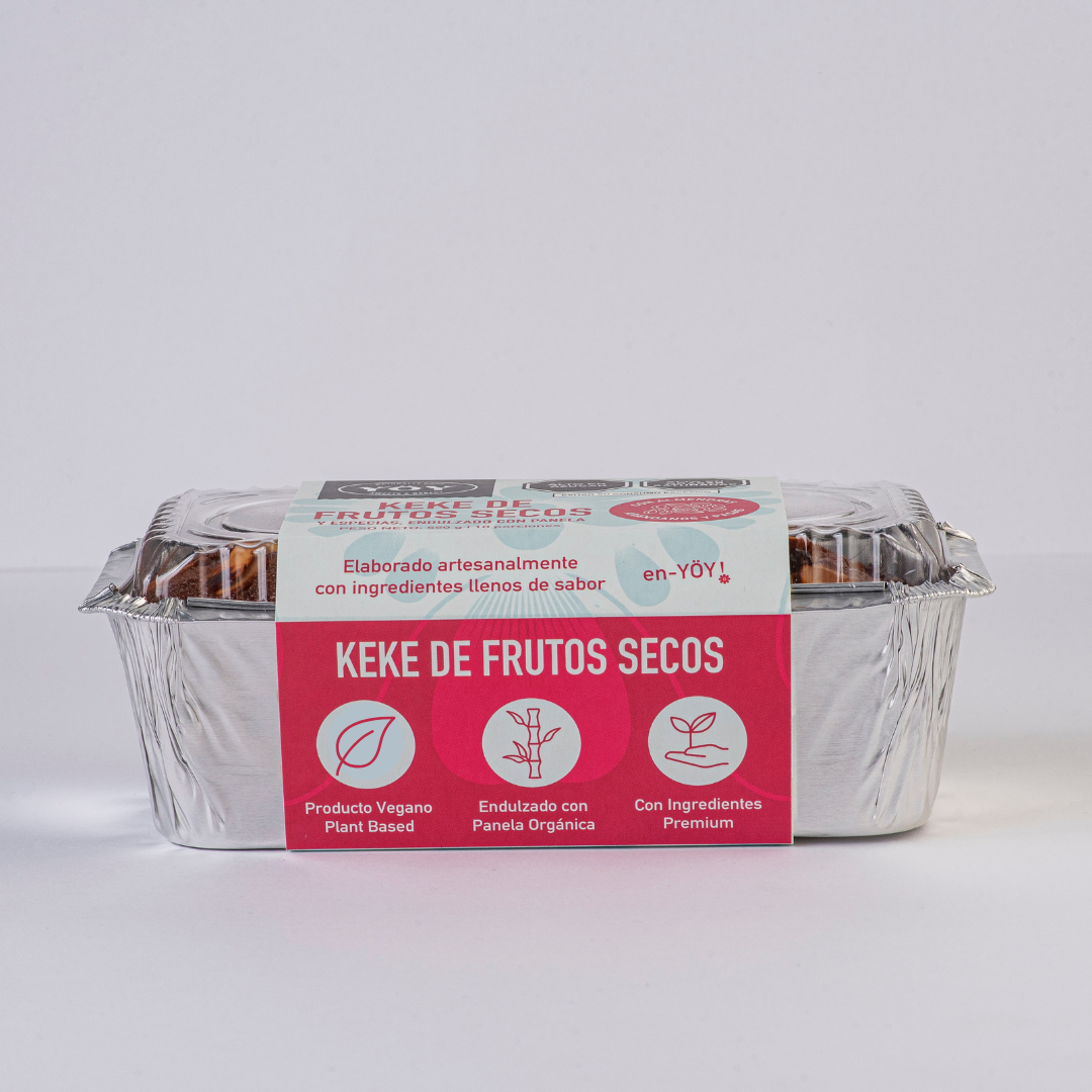 Keke de Frutos Secos Vegano Libre de Lácteos 550 g
