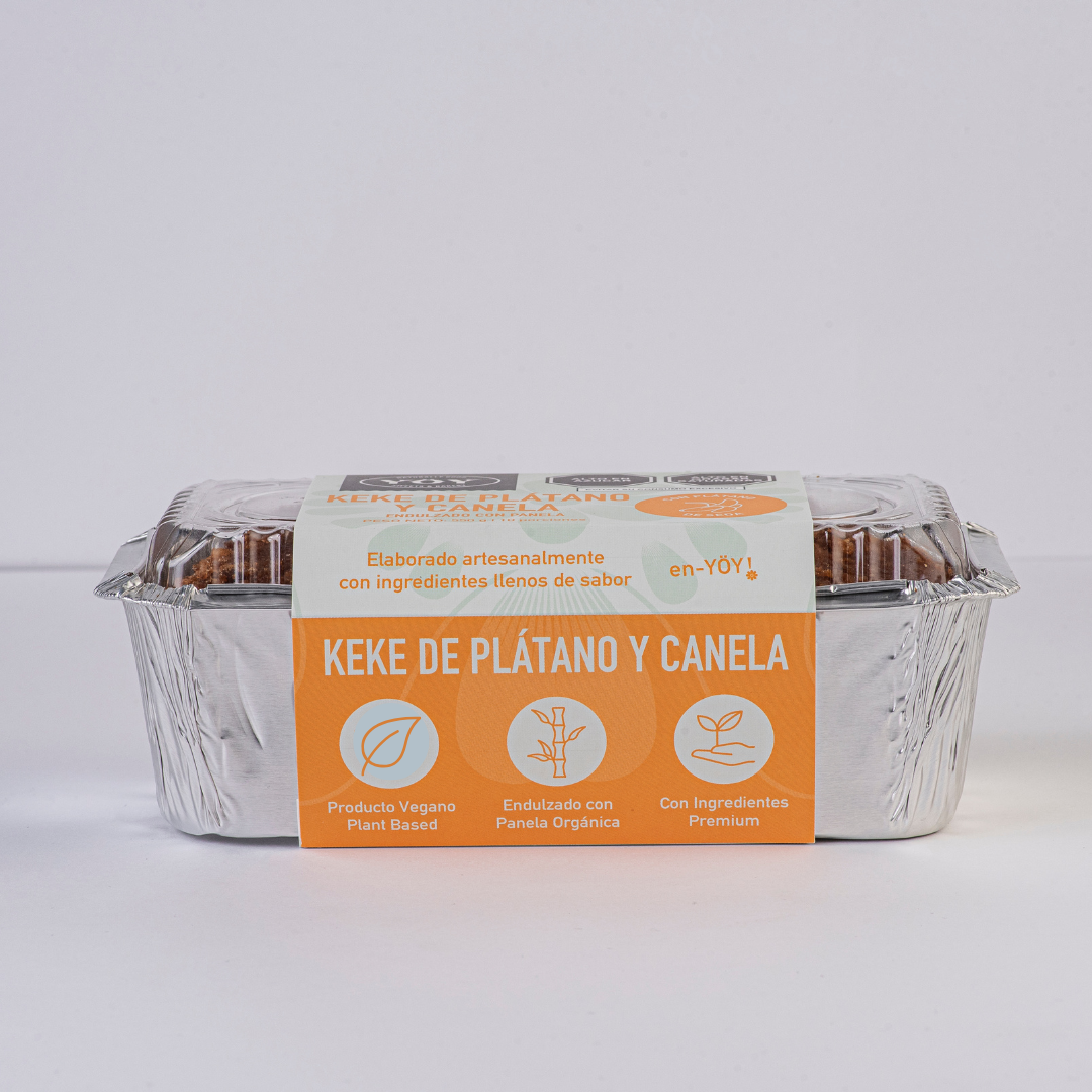 Keke de Plátano y Canela Vegano Libre de Lácteos 550 g